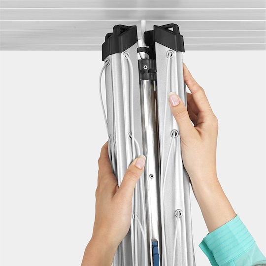 Brabantia Essential Folding Floor Clothes Drying Rack for Garden Made of Aluminum with 40m Hanging Length