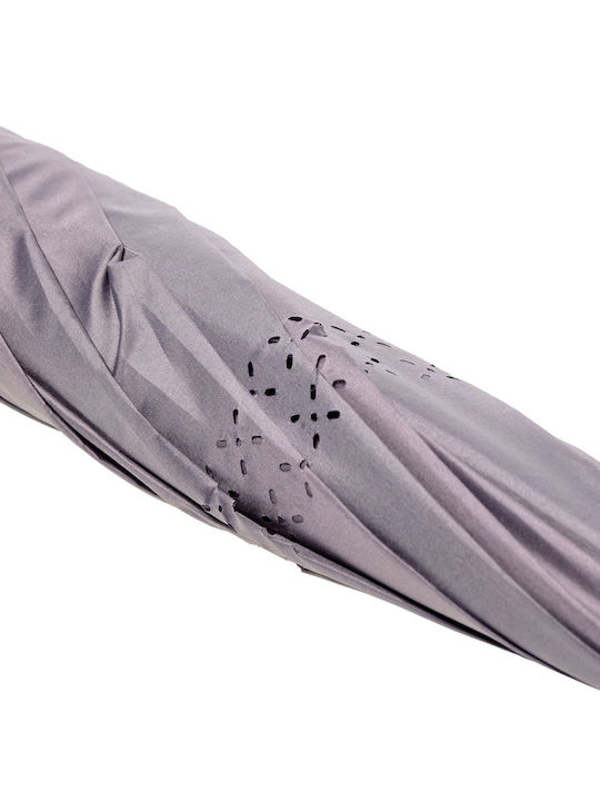 Windproof Automatic Umbrella with Walking Stick Gray