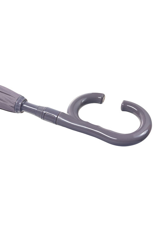 Windproof Automatic Umbrella with Walking Stick Gray