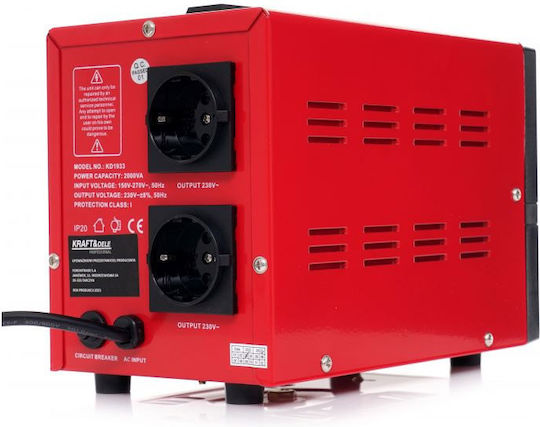 Kraft & Dele KD1933 Compact Σταθεροποιητής Τάσης 2000VA