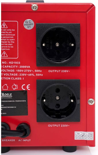Kraft & Dele KD1933 Compact Σταθεροποιητής Τάσης 2000VA