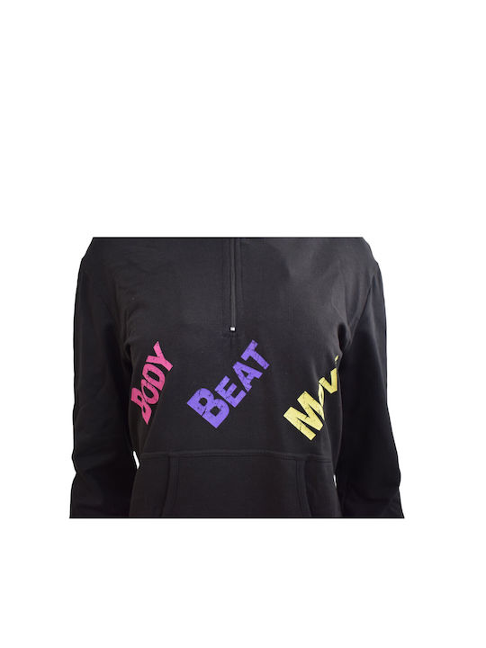 Damen Sweatshirt Kapuzen Schwarz