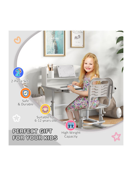 Kids Desk made of Melamine Gray 80x54x104cm