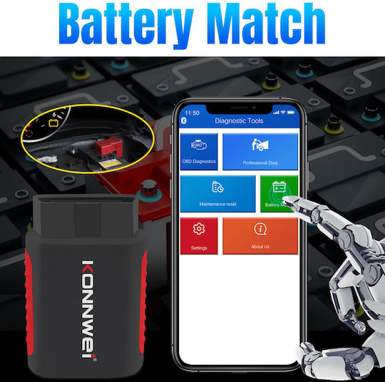 Konnwei Car Diagnostics Bluetooth Tool OBD 2 Compatible Android