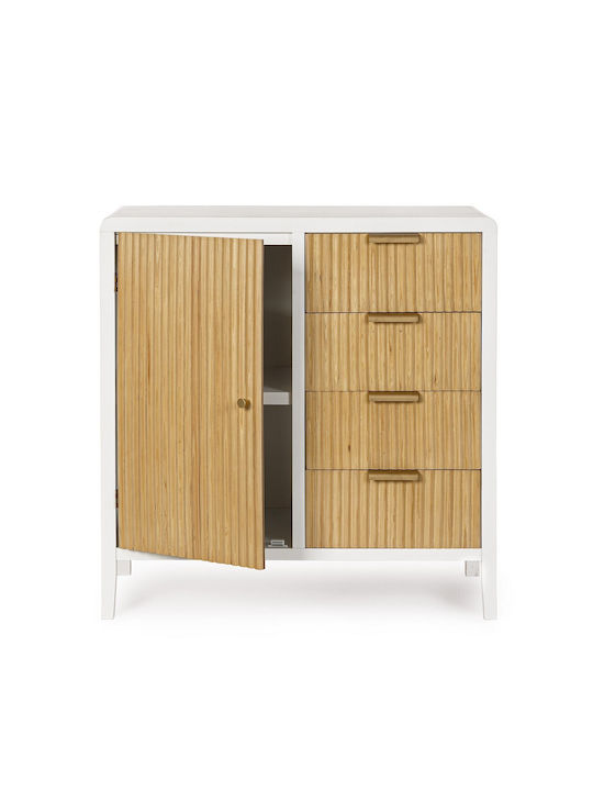 Bufet Charley din Lemn White/Natural 80x40x82cm