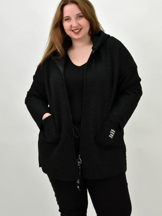 Cardigan Pentru Femei Cu Fermoar Negru
