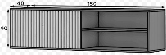 TV Stand Wooden Oriol Black L150xW40xH40cm