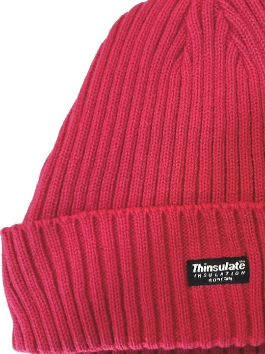 Beanie Unisex Beanie Gestrickt in Fuchsie Farbe