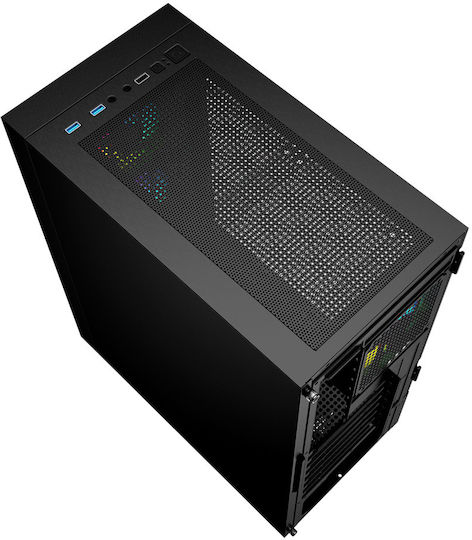 Gembird Fornax 4000 Геймърско бюро Midi Tower Компютърна кутия с RGB осветление Черен
