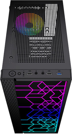 Gembird Fornax 2500 Gaming Midi Tower Κουτί Υπολογιστή με RGB Φωτισμό Μαύρο