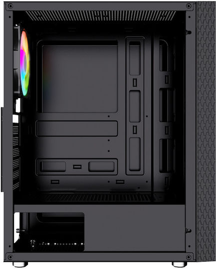 Gembird Fornax 2500 Gaming Midi Tower Κουτί Υπολογιστή με RGB Φωτισμό Μαύρο