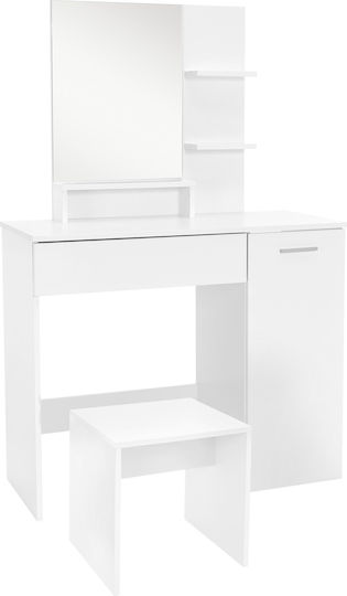 Schminktisch Hölzern White mit Spiegel 90x38x138cm