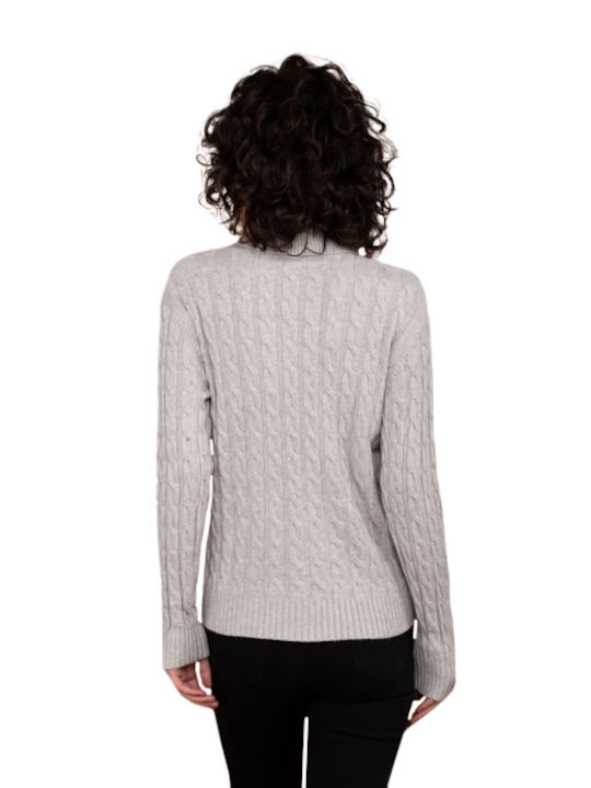 E-shopping Avenue Women's Long Sleeve Sweater Turtleneck Gray