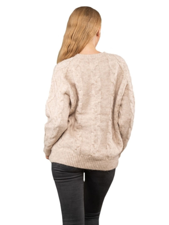 E-shopping Avenue Damen Langarm Pullover Beige