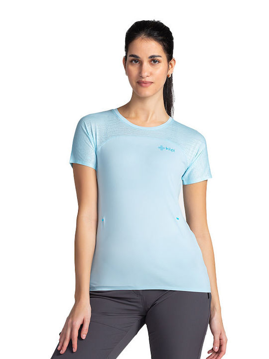 Kilpi Women's Athletic Blouse Short Sleeve Fast Drying Light Blue