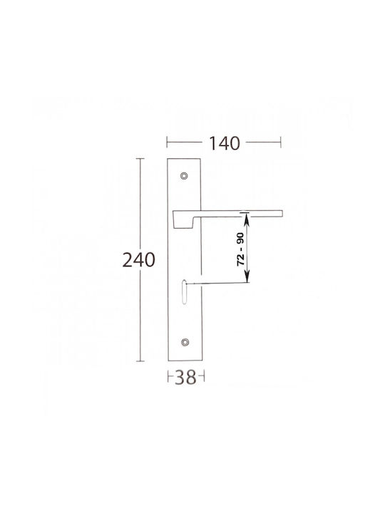 Convex Buton Ușa din față cu Placă Stânga Ν1535 ICH-13520-ΠΌΜΟΛΟ-ΕΞΏΠΟΡΤΑΣ-ΑΡΙΣΤΕΡΌ Matt Antike