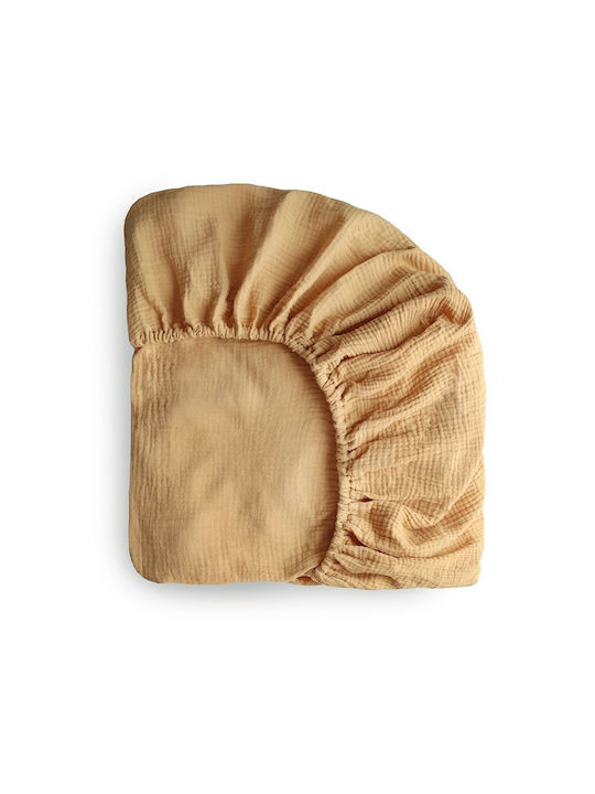 Mushie Baby Bettlaken Angepasst Gelbe 40x100cm