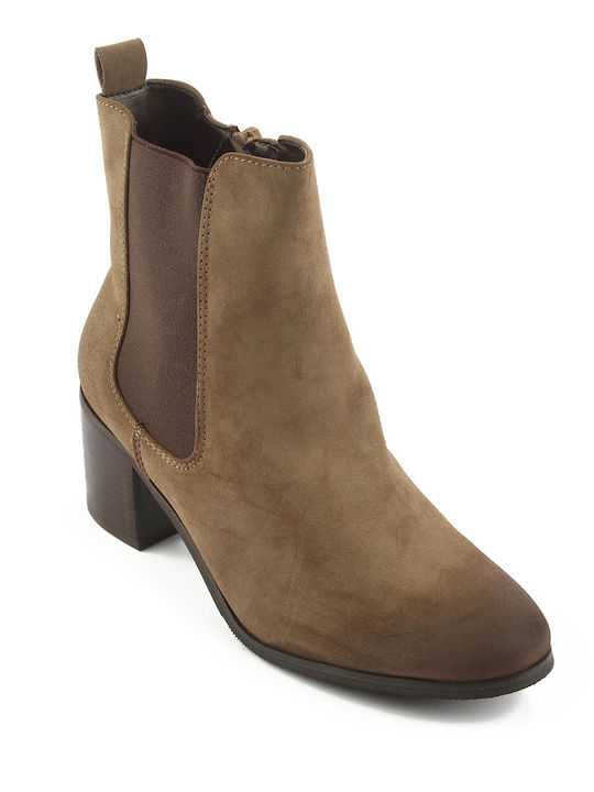 Fshoes Damen Chelsea Stiefeletten Beige