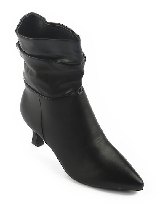 Fshoes Women's Ankle Boots with Medium Heel Black