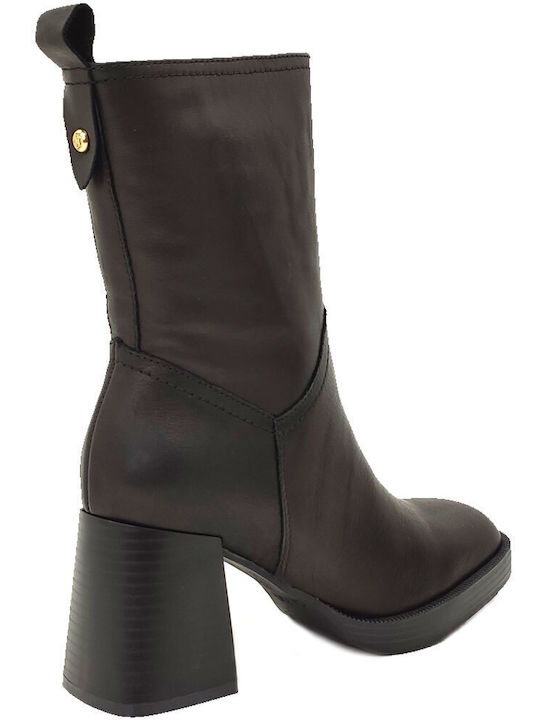 Leder Stiefeletten Damen Schwarz