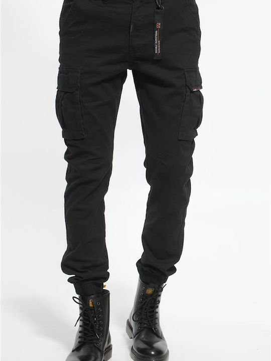 Double Men's Trousers Chino in Regular Fit Black