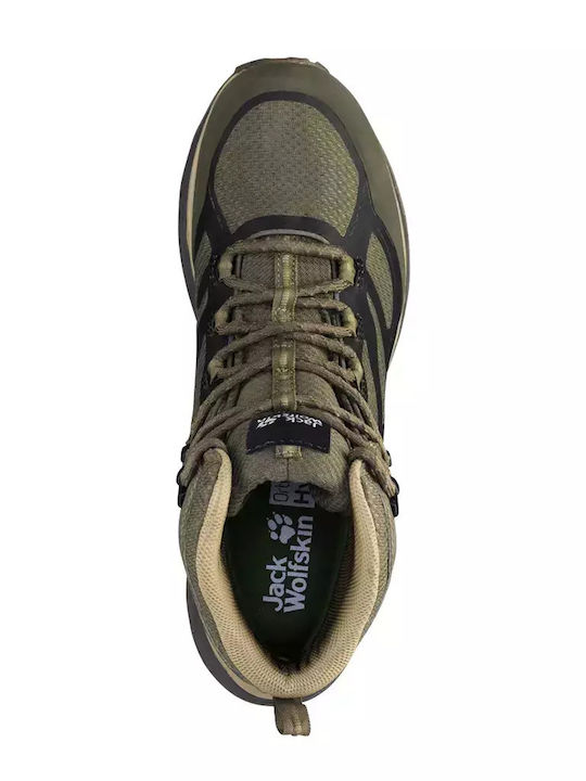 Jack Wolfskin Terraventure Ανδρικά Ορειβατικά Μποτάκια Αδιάβροχα Πράσινα