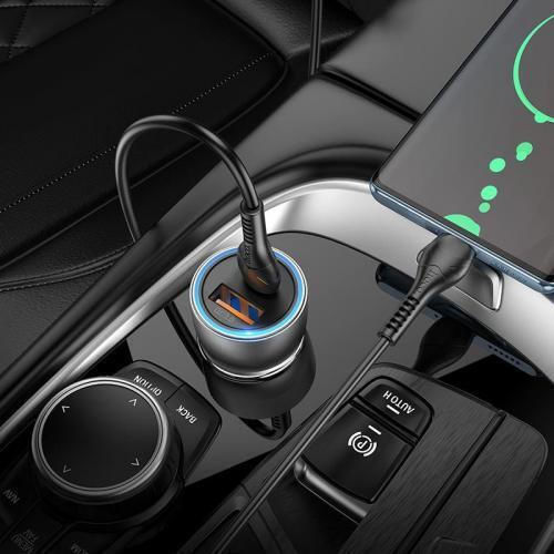 Hoco Nz8 Зарядно за кола 43W Бързо Зареждане с един Порт: 1xUSB Кафяв Цвят