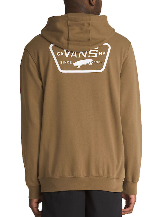 Vans Full Patched Men's Sweatshirt with Hood and Pockets Brown