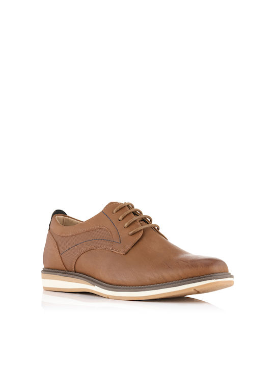 YMD Men's Leather Casual Shoes Brown