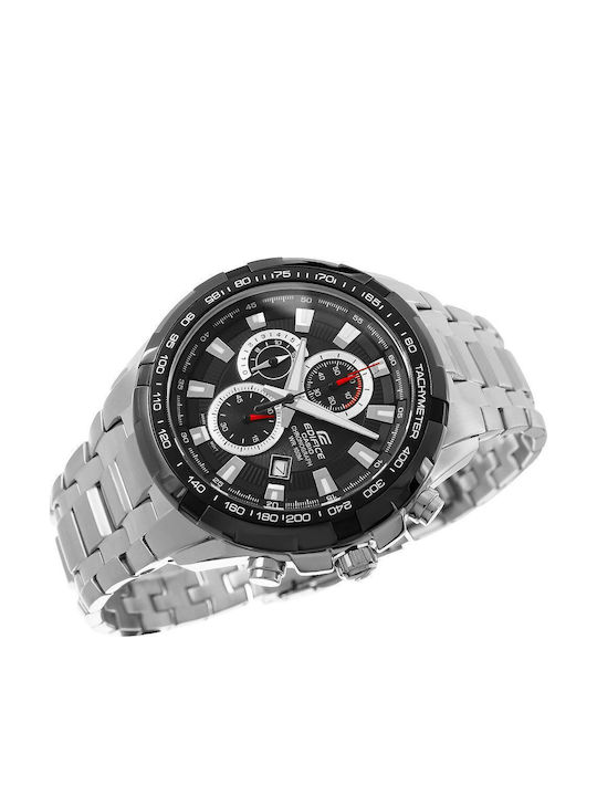 Casio Edifice Ανδρικό Ρολόι Χρονογράφος Μπαταρίας με Ασημί Μεταλλικό Μπρασελέ