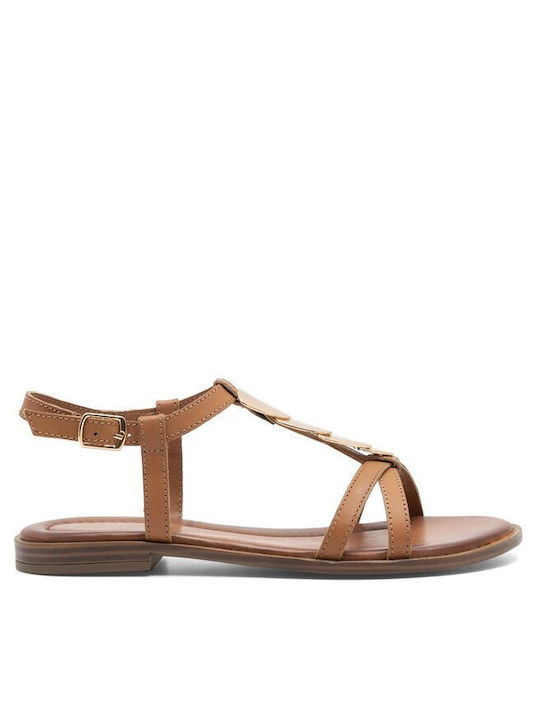 Flache Sandalen für Damen in Braun Farbe