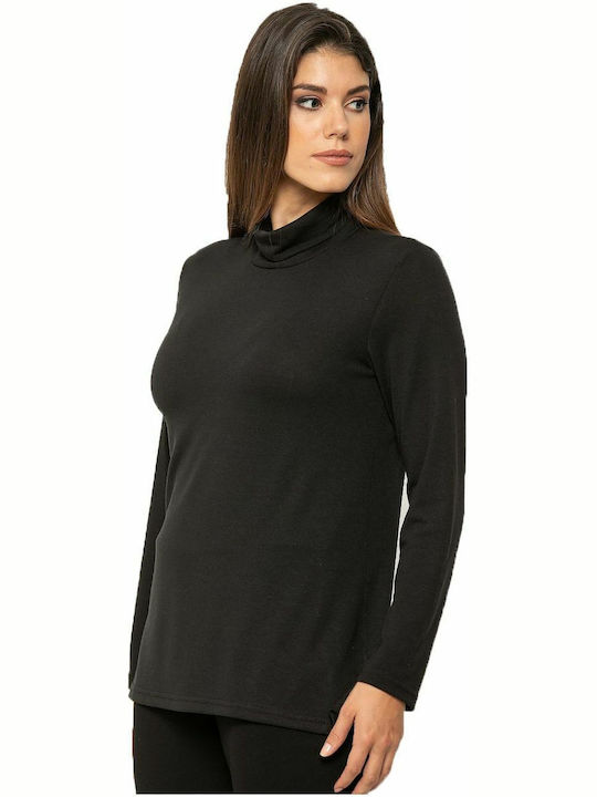Damen Langarm Pullover Rollkragen Gray