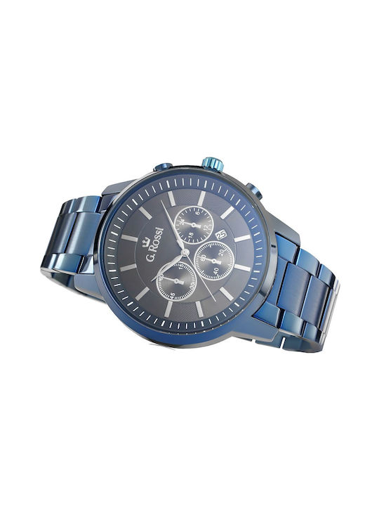 G.Rossi Watch Chronograph Battery with Metal Bracelet