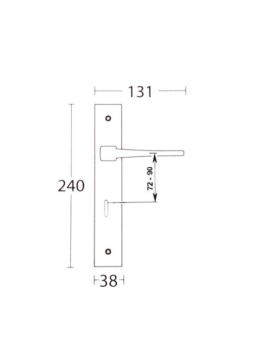 Convex Πόμολο Μεσόπορτας με Πλάκα 1495 ICH-13556-ΖΕΎΓΟΣ-ΓΙΑ-ΜΕΣΌΠΟΡΤΑ Ζεύγος Ματ Ορείχαλκος Ματ