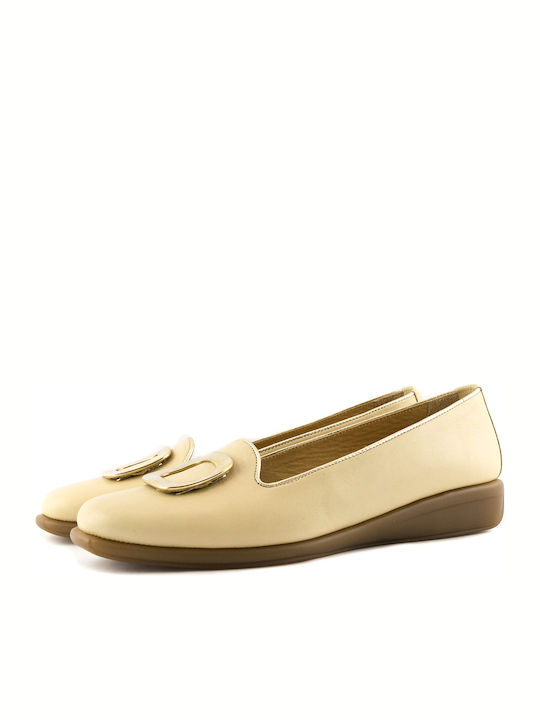 Relax Anatomic Leather Women's Loafers in Beige Color