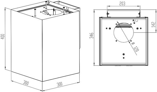 Maan Ponza Mini WPB 430 Insulă Hotă 30cm Inox