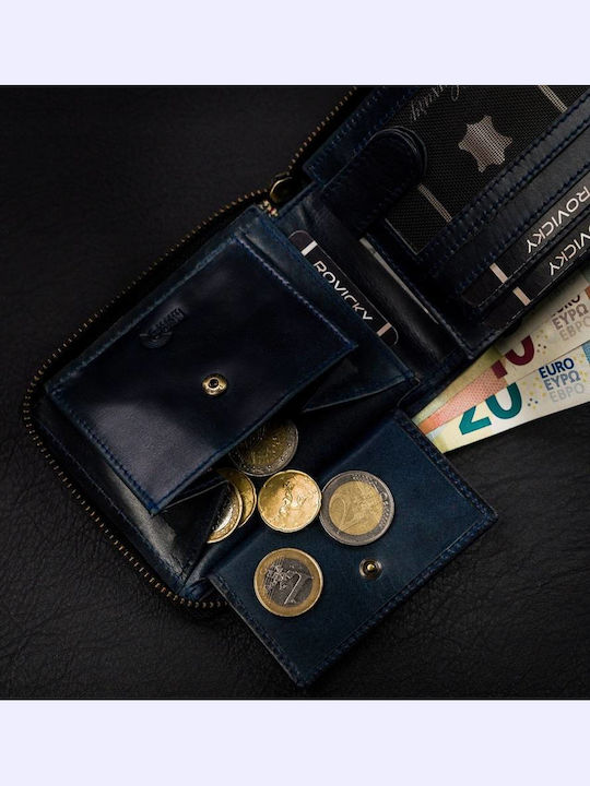 Δερμάτινο Ανδρικό Πορτοφόλι Κερμάτων με RFID Μαύρο