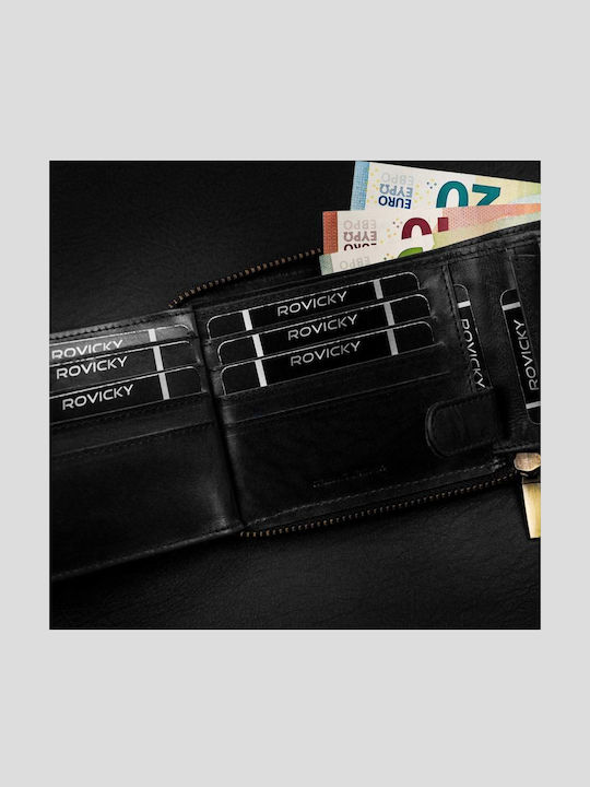 Δερμάτινο Ανδρικό Πορτοφόλι Κερμάτων με RFID Μαύρο