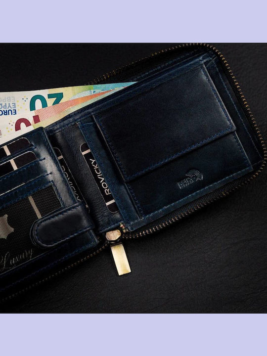 Δερμάτινο Ανδρικό Πορτοφόλι Κερμάτων με RFID Μαύρο