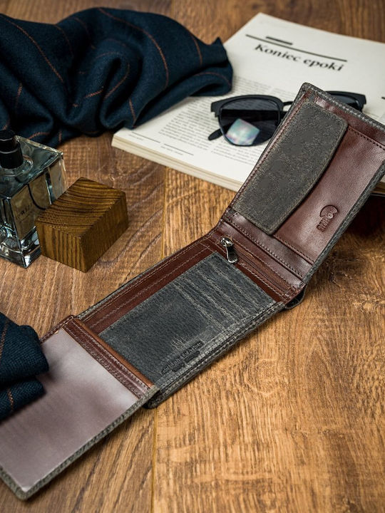 Leather Men's Wallet Cards with RFID Beige