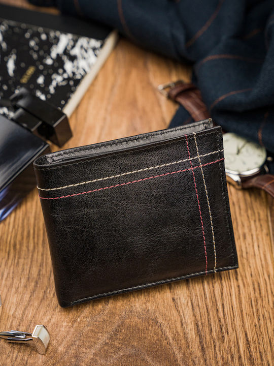 Leder Herren Geldbörse Karten Schwarz