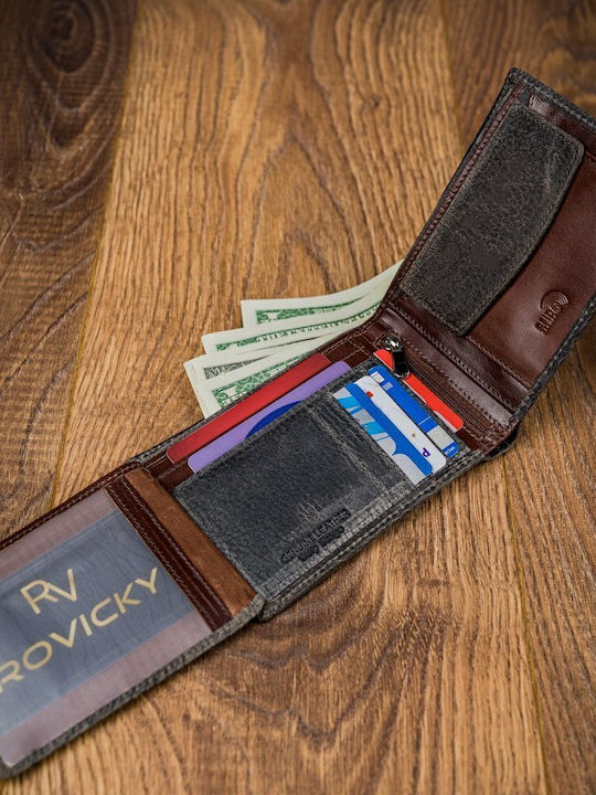 Leather Men's Wallet Cards with RFID Beige