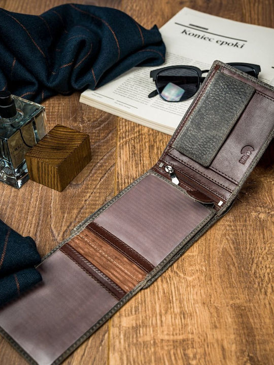 Leder Herren Geldbörse Karten mit RFID Gray