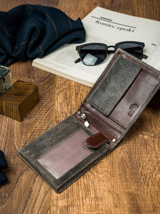 Leder Herren Geldbörse Karten mit RFID Gray