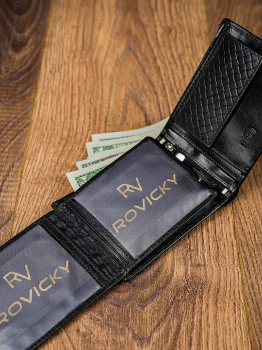 Δερμάτινο Ανδρικό Πορτοφόλι Καρτών με RFID Μαύρο