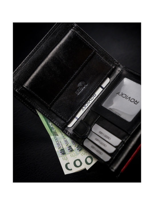 Men's Leather Card Wallet with RFID Black