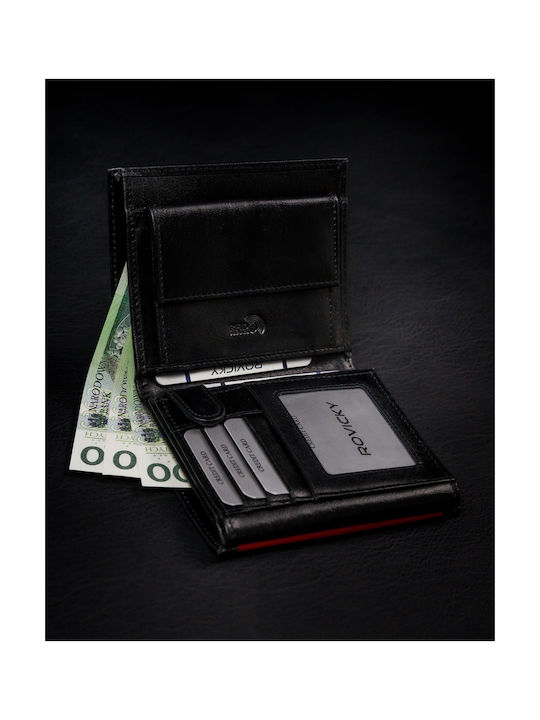 Men's Leather Card Wallet with RFID Black