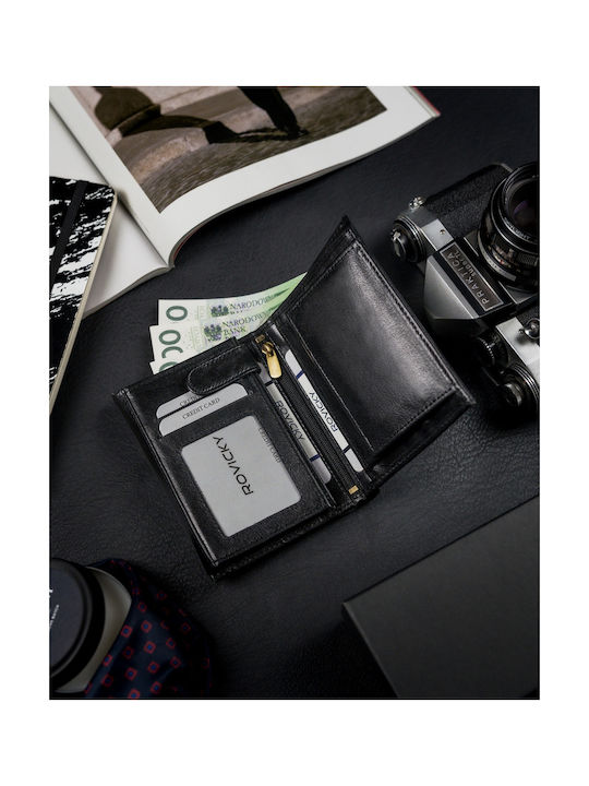 Men's Leather Card Wallet with RFID Black