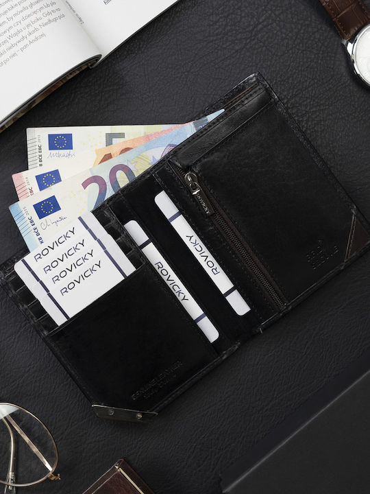Δερμάτινο Ανδρικό Πορτοφόλι με RFID Μαύρο