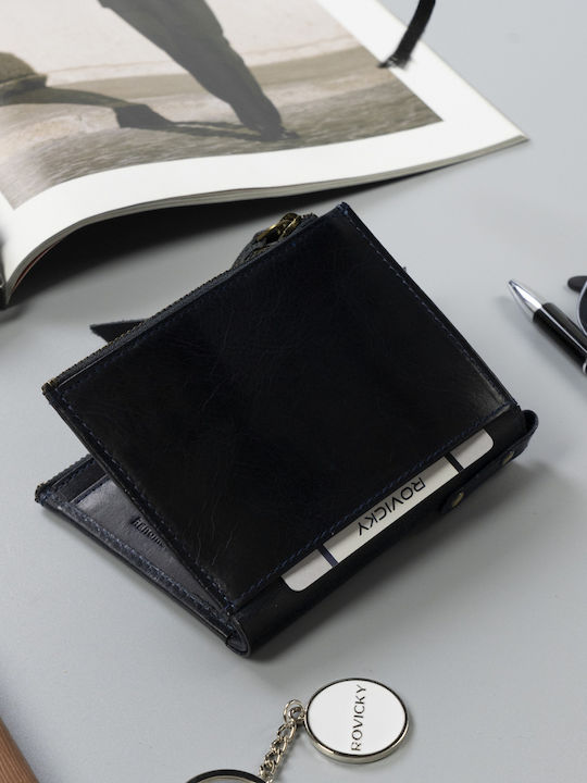 Кожен Мъжки Портфейл Монетник с RFID Черен